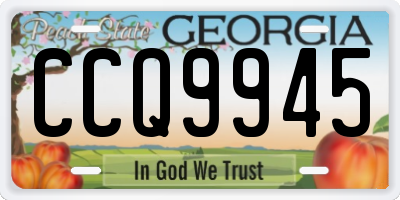 GA license plate CCQ9945
