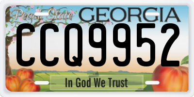 GA license plate CCQ9952