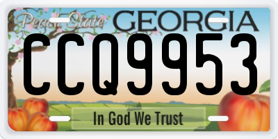 GA license plate CCQ9953