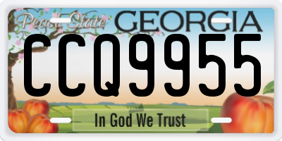 GA license plate CCQ9955
