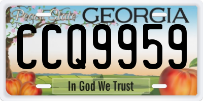 GA license plate CCQ9959