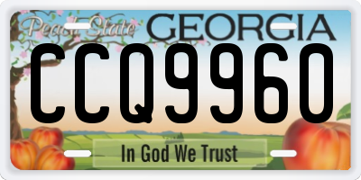 GA license plate CCQ9960