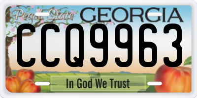 GA license plate CCQ9963