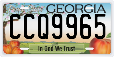 GA license plate CCQ9965