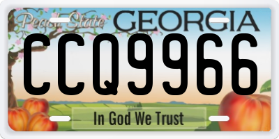 GA license plate CCQ9966
