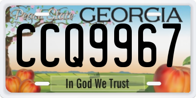 GA license plate CCQ9967