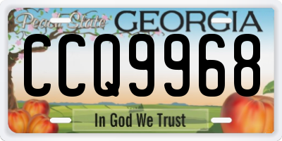 GA license plate CCQ9968