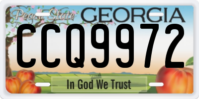 GA license plate CCQ9972