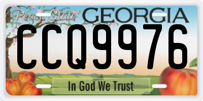 GA license plate CCQ9976