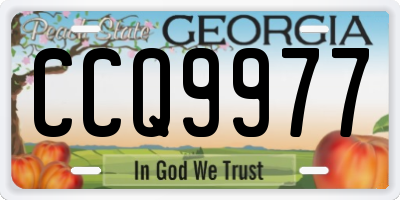 GA license plate CCQ9977