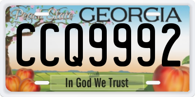 GA license plate CCQ9992