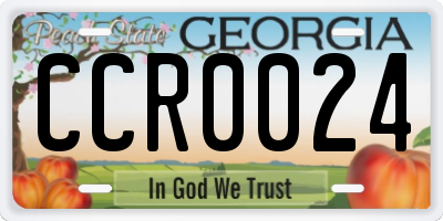 GA license plate CCR0024