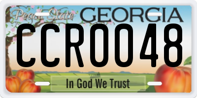 GA license plate CCR0048