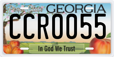 GA license plate CCR0055