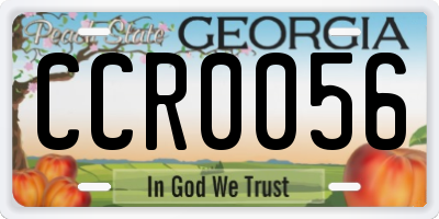 GA license plate CCR0056