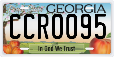 GA license plate CCR0095