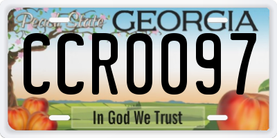 GA license plate CCR0097