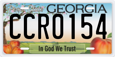 GA license plate CCR0154