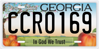 GA license plate CCR0169
