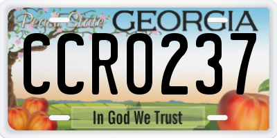 GA license plate CCR0237