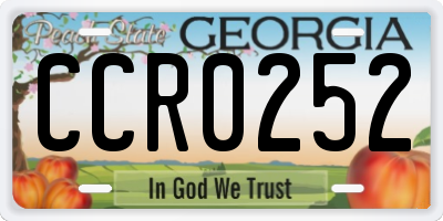 GA license plate CCR0252