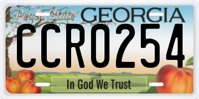 GA license plate CCR0254