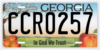GA license plate CCR0257