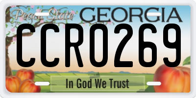 GA license plate CCR0269
