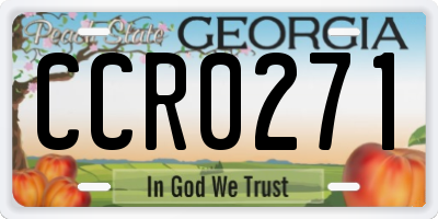GA license plate CCR0271