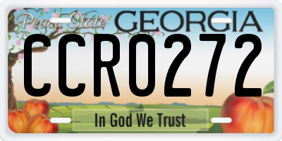 GA license plate CCR0272