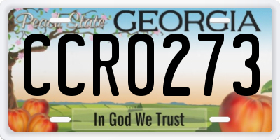 GA license plate CCR0273