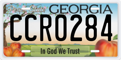 GA license plate CCR0284