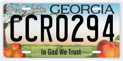 GA license plate CCR0294