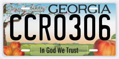 GA license plate CCR0306