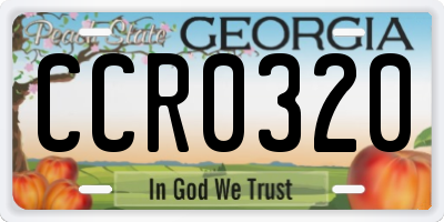 GA license plate CCR0320