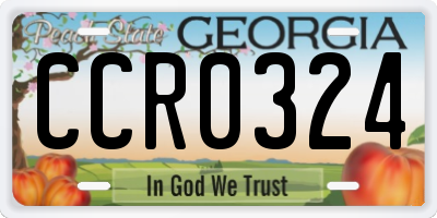 GA license plate CCR0324