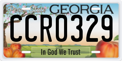 GA license plate CCR0329