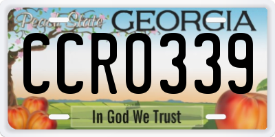 GA license plate CCR0339