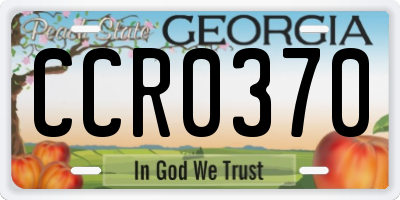 GA license plate CCR0370