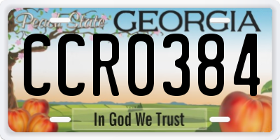 GA license plate CCR0384