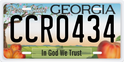 GA license plate CCR0434
