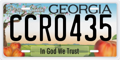 GA license plate CCR0435