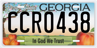 GA license plate CCR0438