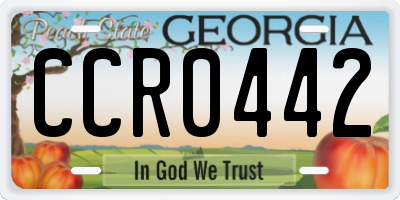 GA license plate CCR0442