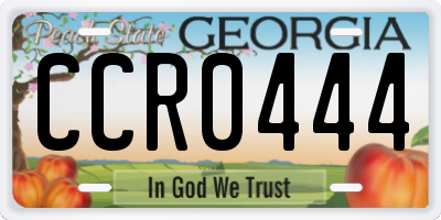 GA license plate CCR0444