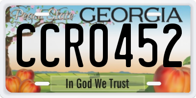 GA license plate CCR0452