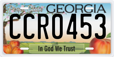 GA license plate CCR0453