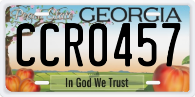 GA license plate CCR0457