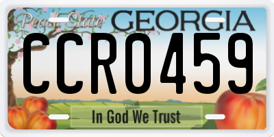 GA license plate CCR0459
