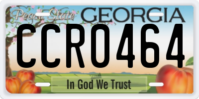 GA license plate CCR0464